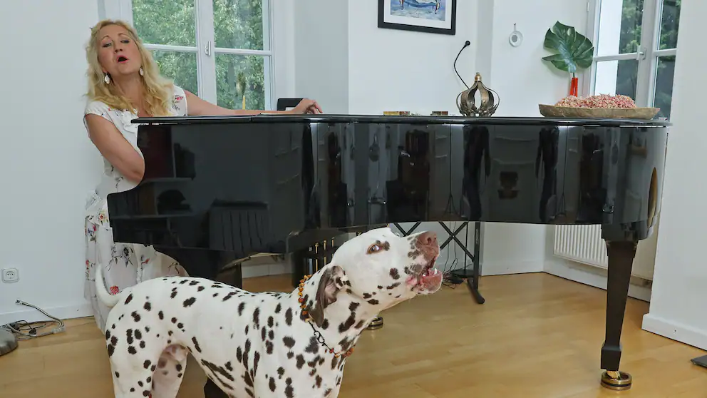 Simone with her dog Dante